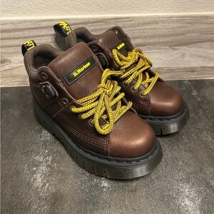 DR. MARTENS WOODARD LEATHER LACE UP ANKLE BOOTS BROWN WOMENS SIZE 5 MENS 4 NEW